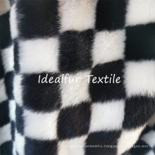 White and Black Short Pile Fur for Garment
